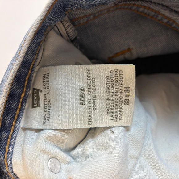 Levis 505 Straight Fit Jeans Lot Bundle 2 Mens 33x34 Blue Black Denim Y2K - Picture 10 of 16